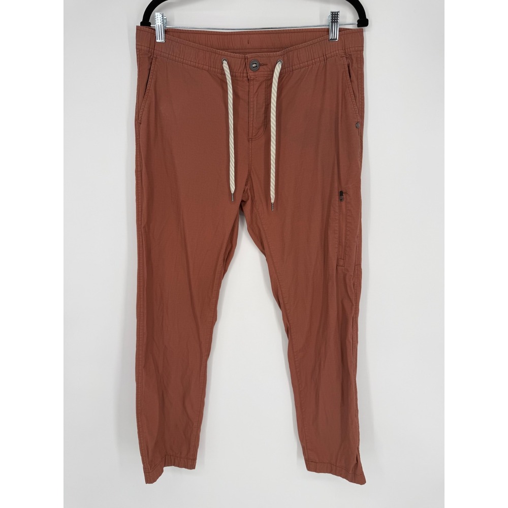 VUORI WOMEN'S RIPSTOP PANTS LARGE TERRACOTTA ORGANIC COTTON LARGE CASUAL LUXURY